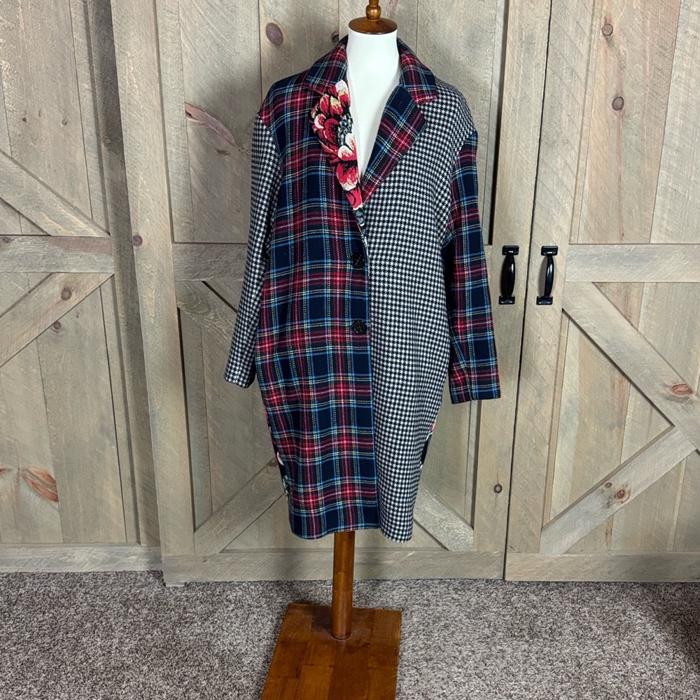 Semicouture Claudette patchwork wool blend coat S… - image 3